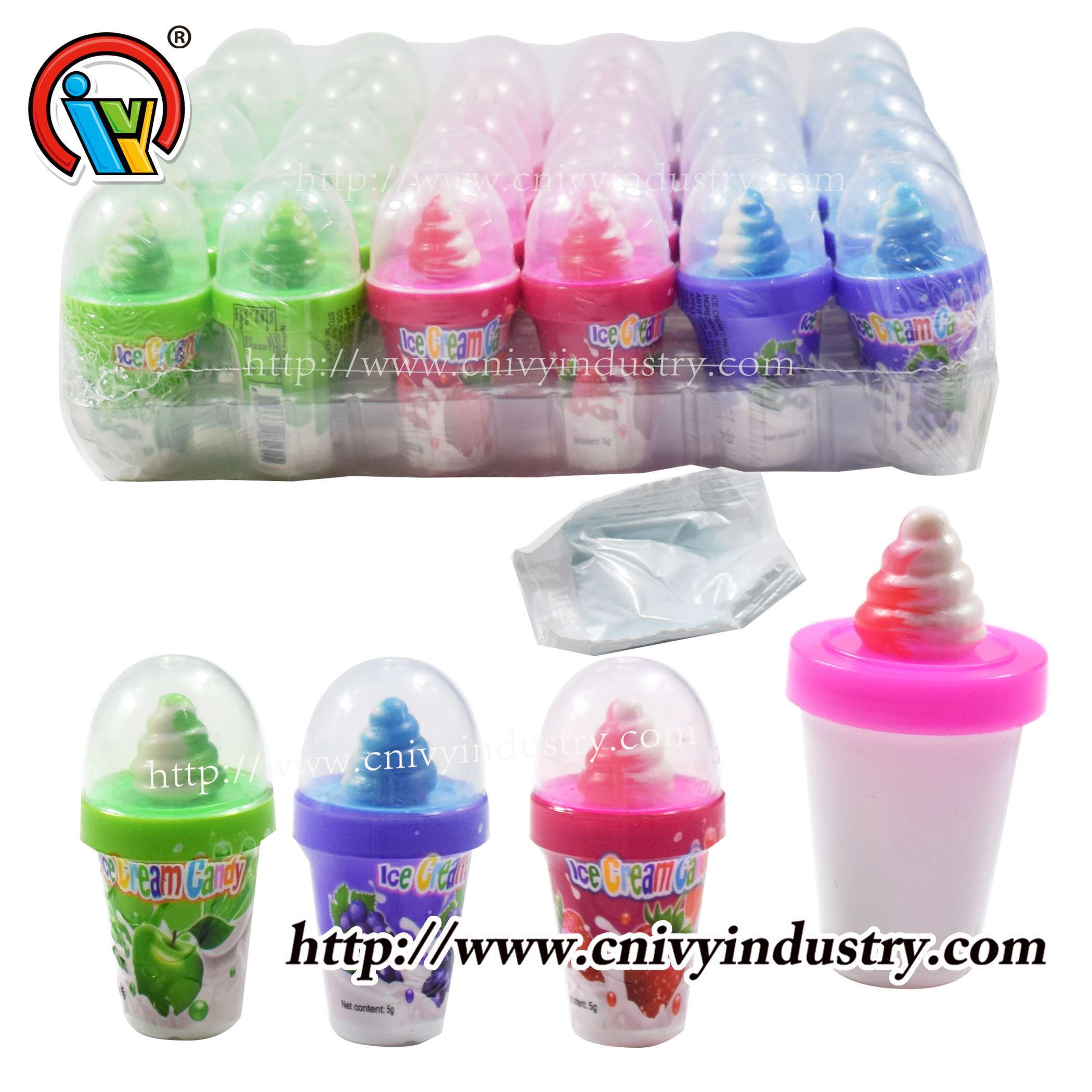 ice cream nipple candy with sour powder candy wholesale