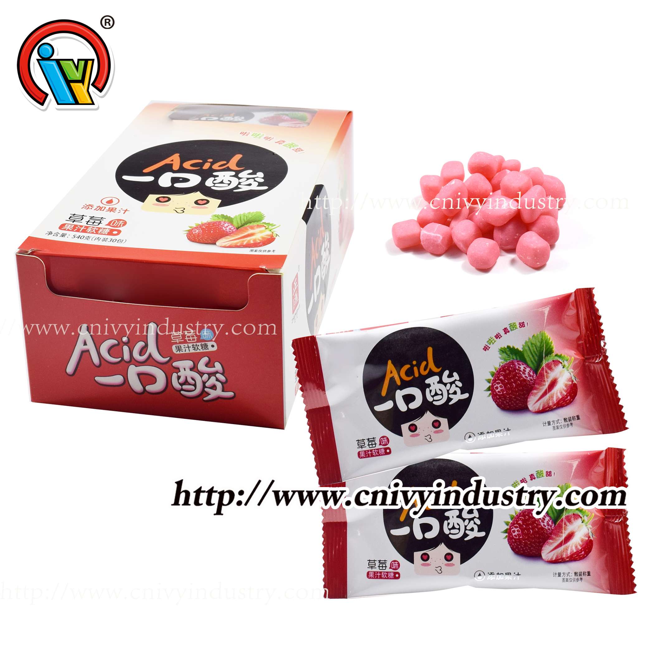 Sour chewy gummy candy