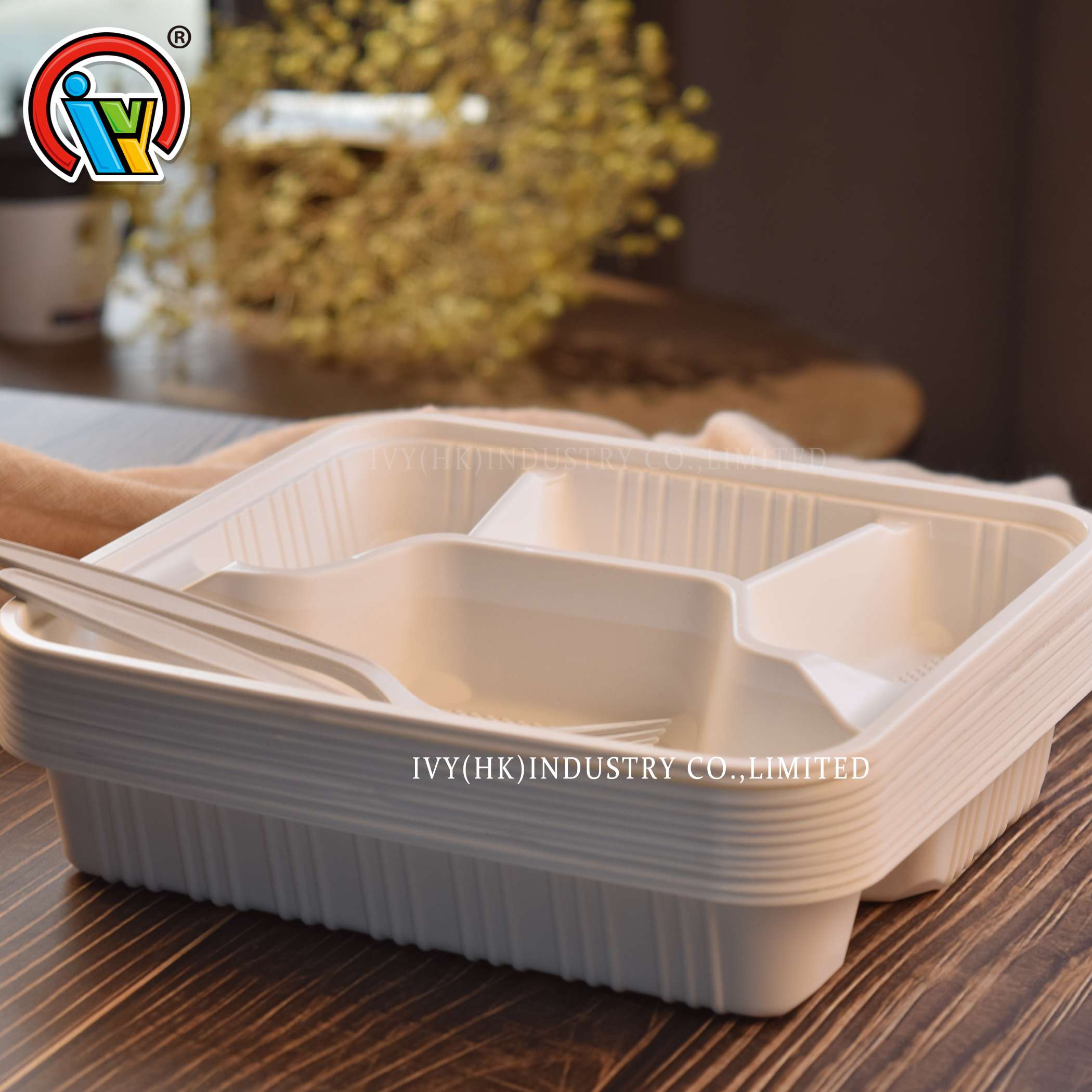 wholesale Biodegradable four-compartment lunch box