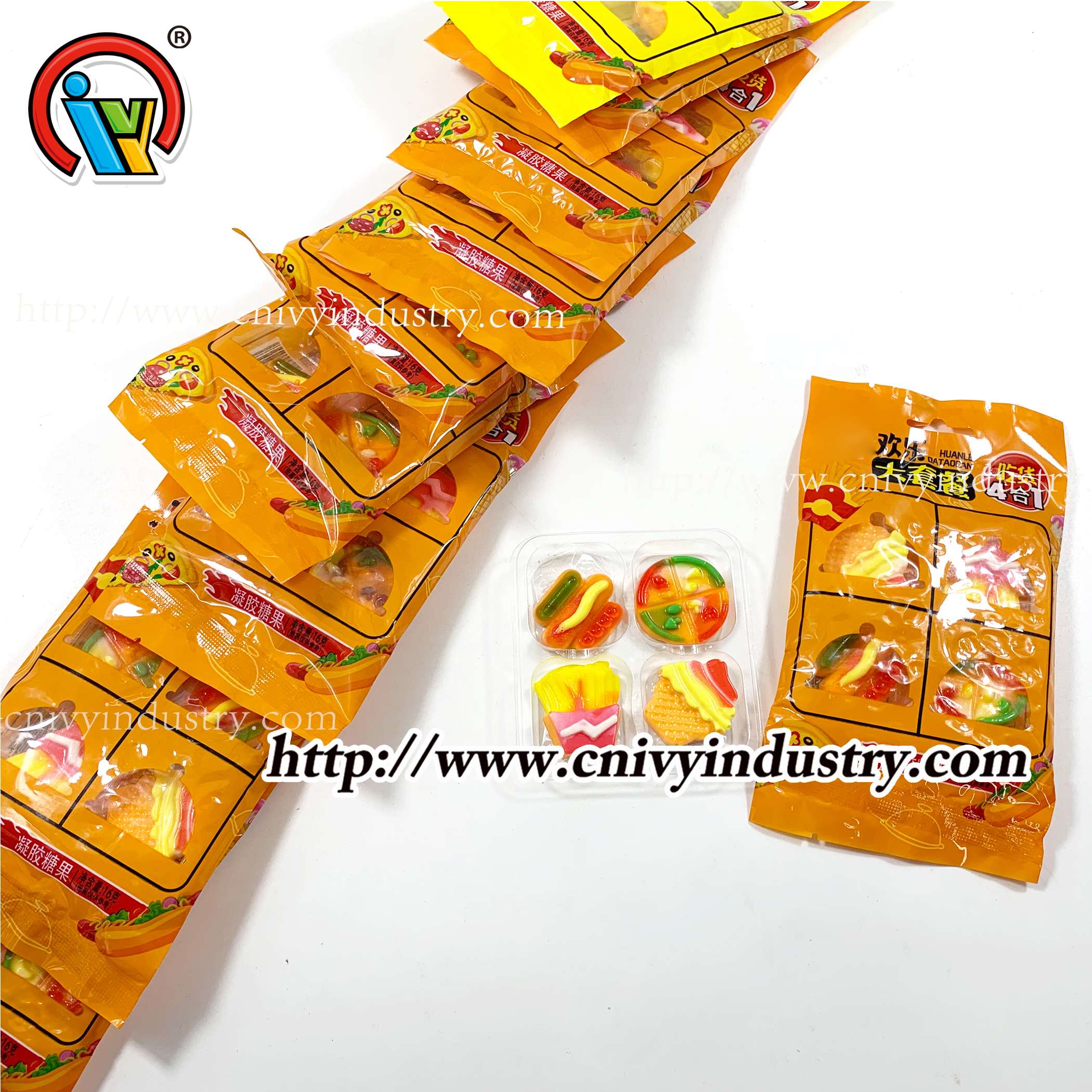 burger hotdog pizza ice cream shape gummy candy manufacturer