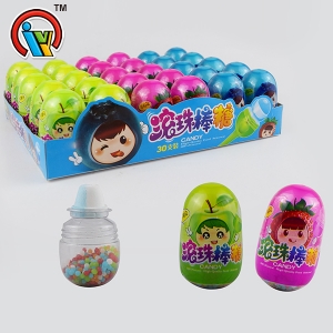 Lollipop pressed candy with fruity mini candy