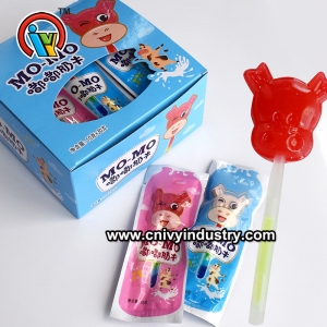 Cow shape fluorescent lollipop candy