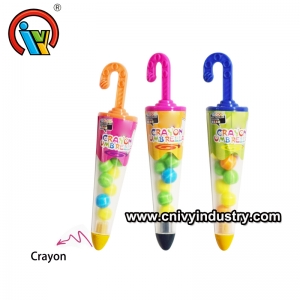New Arrival Umbrella Shape Colored Crayon Toy Candy For Sale