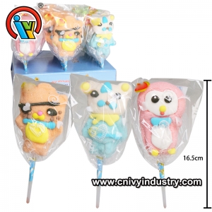 Wholesale Cartoon Shape Cotton Candy Lollipop Marshmallow For Sale
