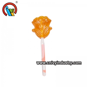 Rose Fluorescence Lollipop with popping candy