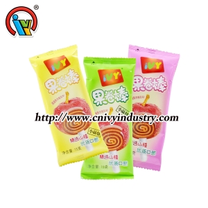 Factory Direct Hawthorn Roll Gummy Lollipop