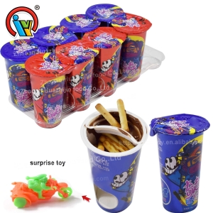 Chocolate cup with biscuit stick