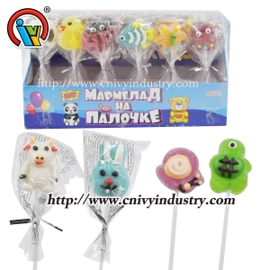 Animal shape gummy jelly lollipop candy
