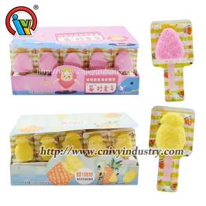 Fruit shape jelly gummy lollipop candy