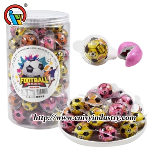 Liquid jam filled bubble gum candy