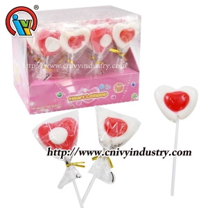 15g Heart shape lollipop hard candy manufacturer