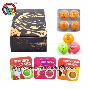 Bubble gum with emoji design