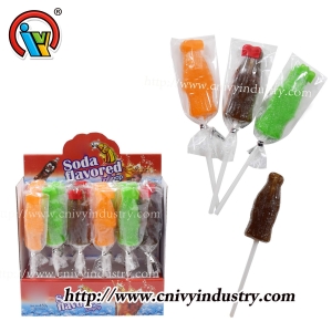 Gummy lollipop candy cola shape candy