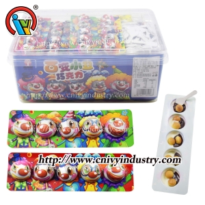 Chocolate egg cup biscuit with jam