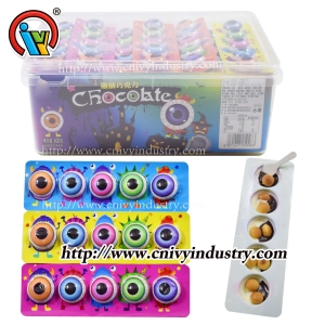 Chocolate egg cup biscuit with jam