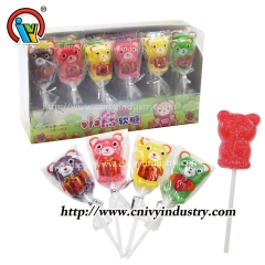 wholesale bear shape jelly gummy lollipop candy for sale