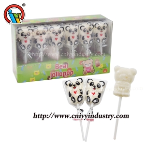 Bear shape jelly gummy lollipop candy