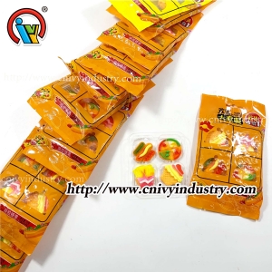 Delicious fast food gummy candy tray packing