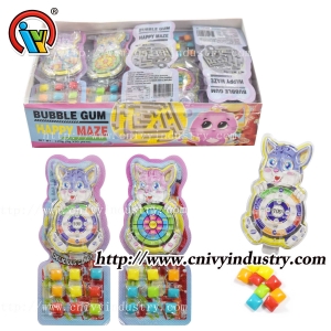 Happy maze toy with bubble gum
