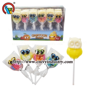 Cartoon owl shape lollipop hard candy
